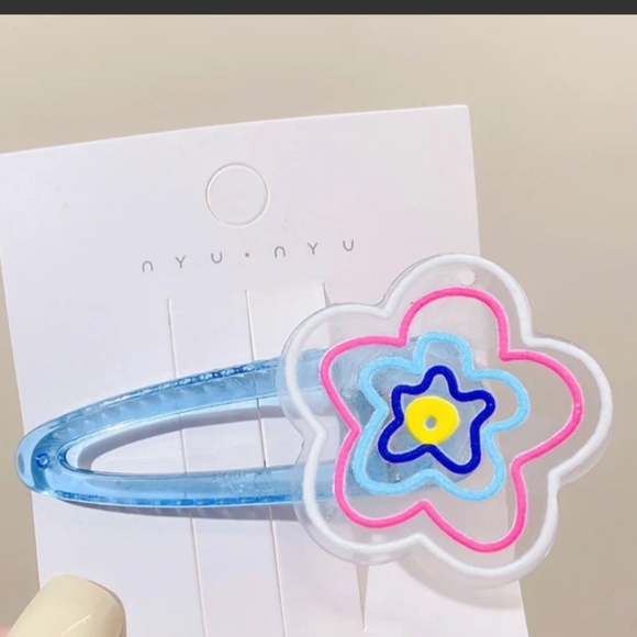 Accessories - Blue Flower Barrettes‎ NEW